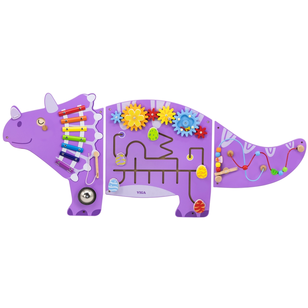 Sensorinė-edukacinė medinė lenta VIGA EDU Triceratops