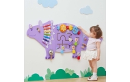 VIGA Drewniana Tablica Sensoryczna-Manipulacyjna EDU Triceratops