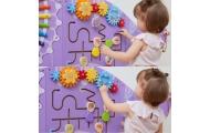 VIGA Drewniana Tablica Sensoryczna-Manipulacyjna EDU Triceratops