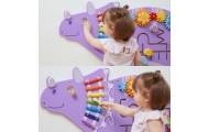 VIGA Drewniana Tablica Sensoryczna-Manipulacyjna EDU Triceratops