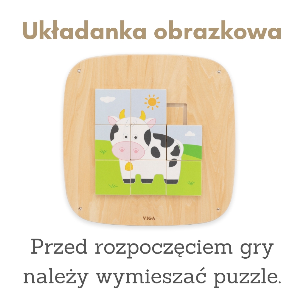 Medinė edukacinė lenta VIGA Sensorinė paveikslėlių dėlionė-Žaislai, Lavinamieji žaislai, Veiklos centrai-e-vaikas
