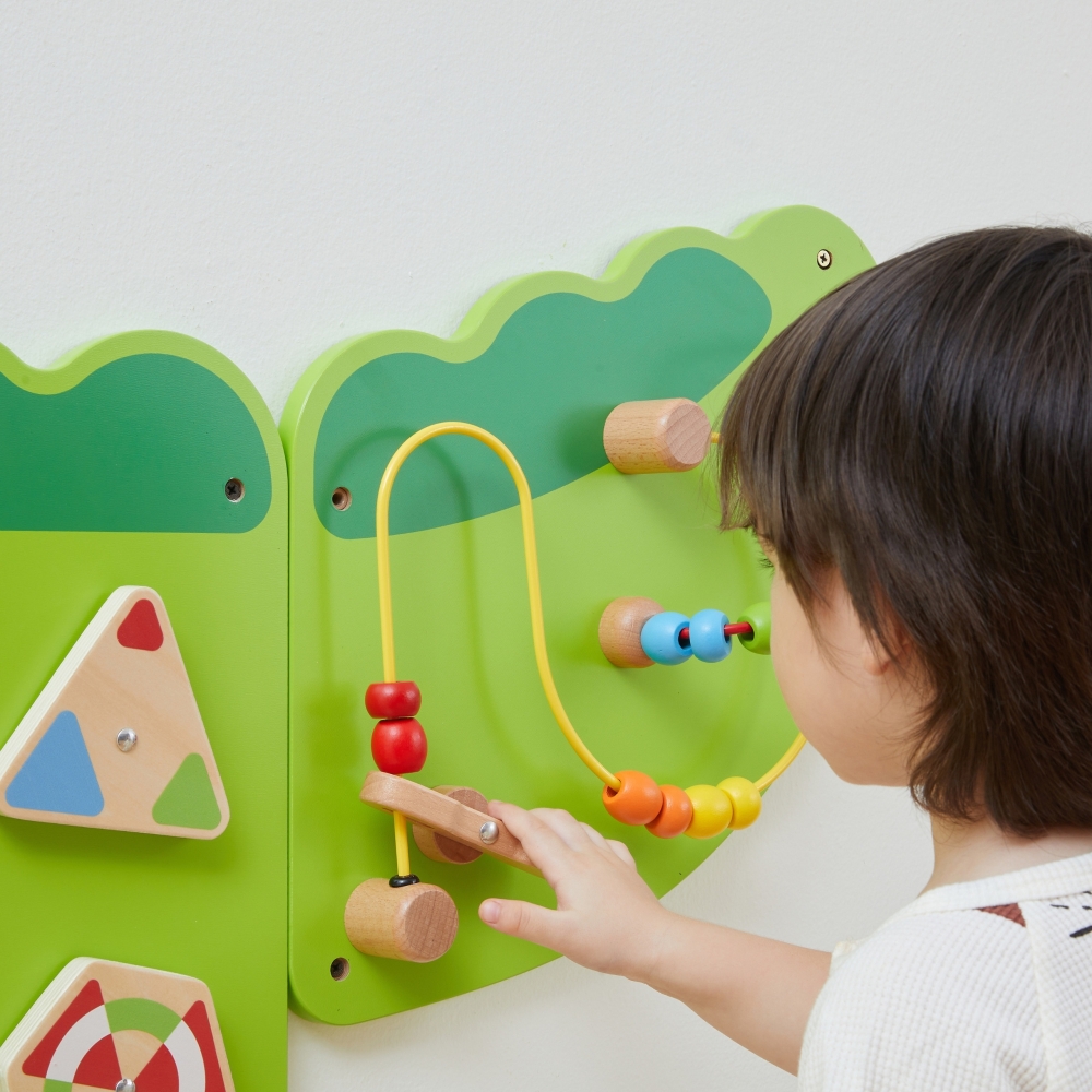 Edukacinė sensorinė lenta VIGA Krokodilas su FSC Montessori sertifikatu-Žaislai, Lavinamieji žaislai, Veiklos centrai-e-vaikas