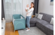 Kelioninė lovytė-maniežas Caretero BASIC PLUS, Grey-Miegui, Maniežai-e-vaikas