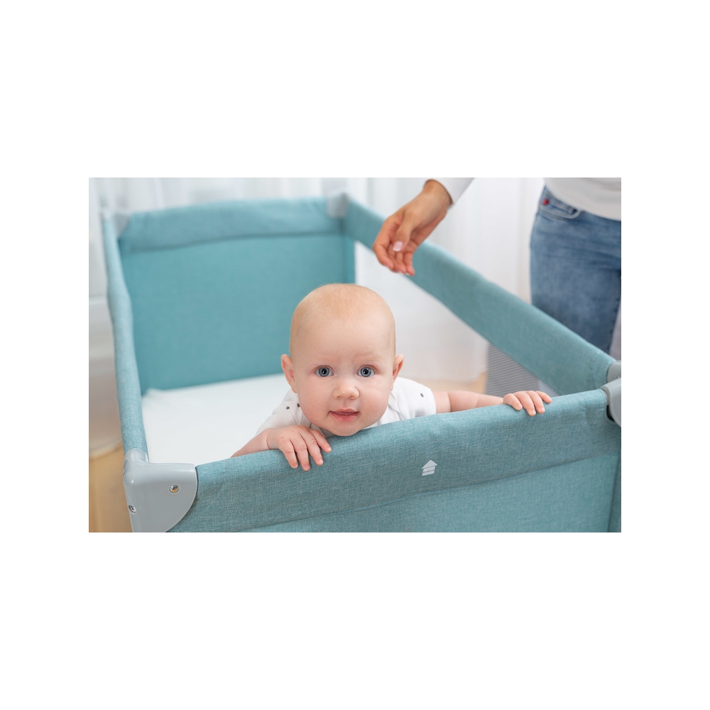 Kelioninė lovytė-maniežas Caretero BASIC PLUS, Grey-Miegui, Maniežai-e-vaikas