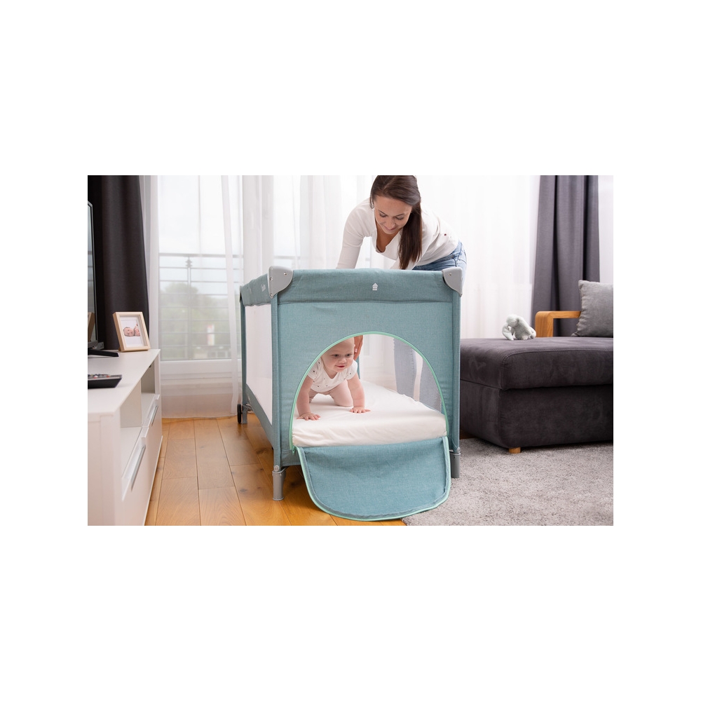 Kelioninė lovytė-maniežas Caretero BASIC PLUS, Grey-Miegui, Maniežai-e-vaikas