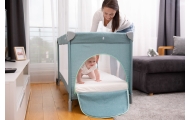 Kelioninė lovytė-maniežas Caretero BASIC PLUS, Grey-Miegui, Maniežai-e-vaikas