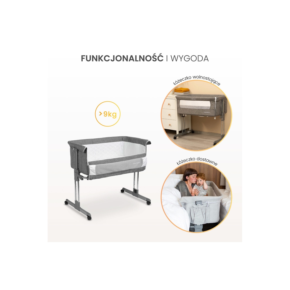 Kelioninė lovytė-lopšys Sleep2gether, Grey