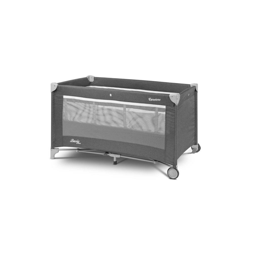 Kelioninė lovytė-maniežas Caretero BASIC PLUS, Graphite-Miegui, Maniežai-e-vaikas