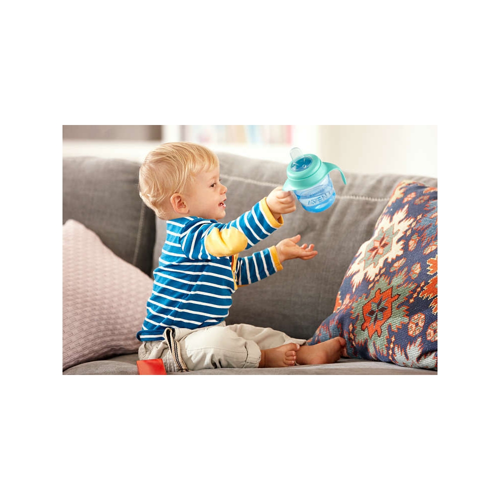 SCF551/05 PUODELIS SU ĄSELE 200 ML 6+ MĖLYNA-Maitinimui, Indai, įrankiai, gertuvės, Puodeliai, gertuvės-e-vaikas