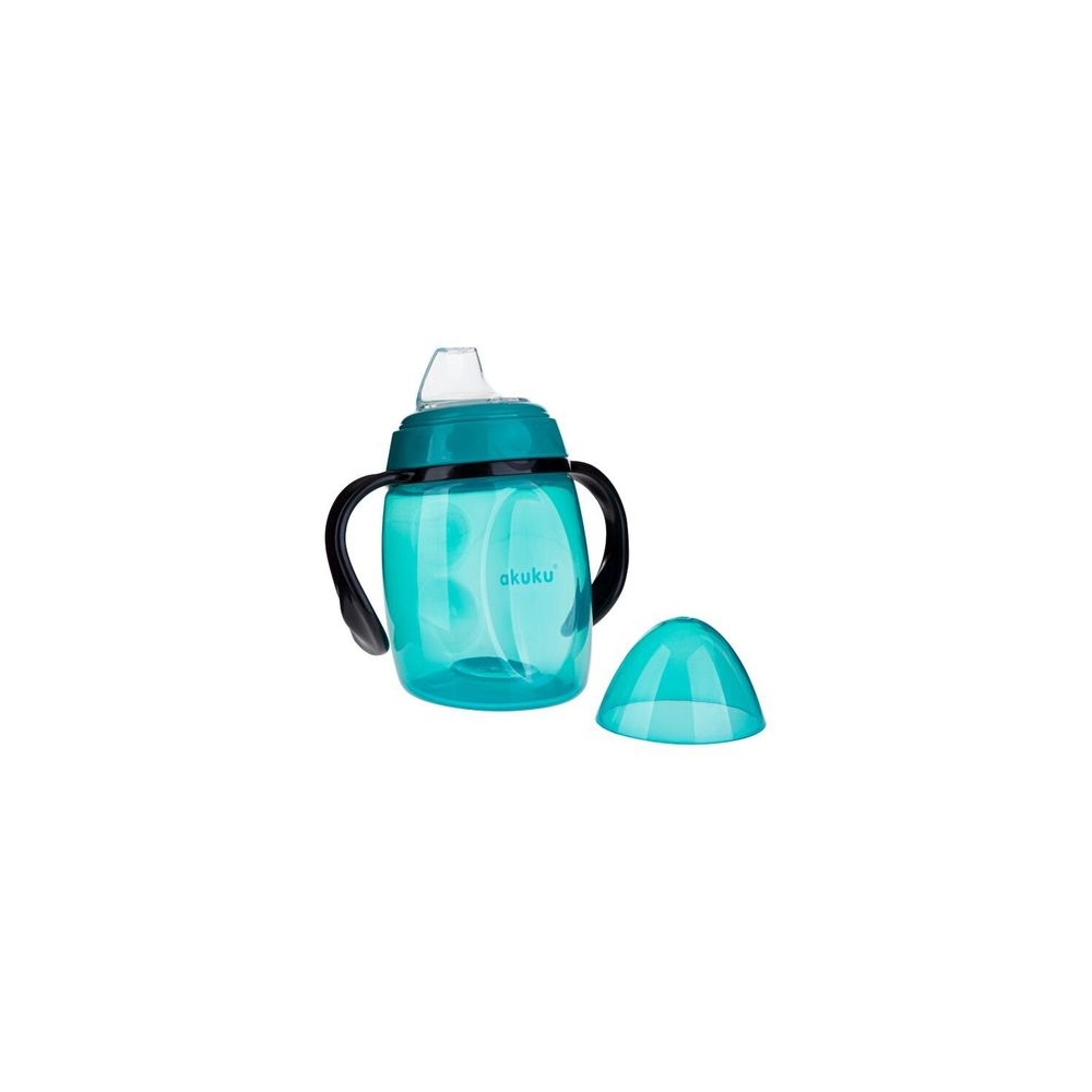 Neišsiliejanti gertuvė su dviem rankenėlėmis, 280 ml, A0366, TURQUOISE-Maitinimui, Indai, įrankiai, gertuvės, Puodeliai, gertuvė