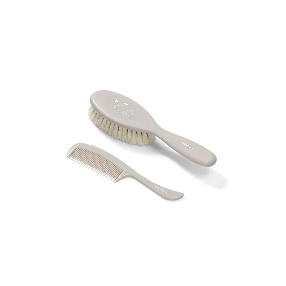 Natūralių šerelių plaukų šukavimo rinkinys BabyOno 568/03, smėlio sp.