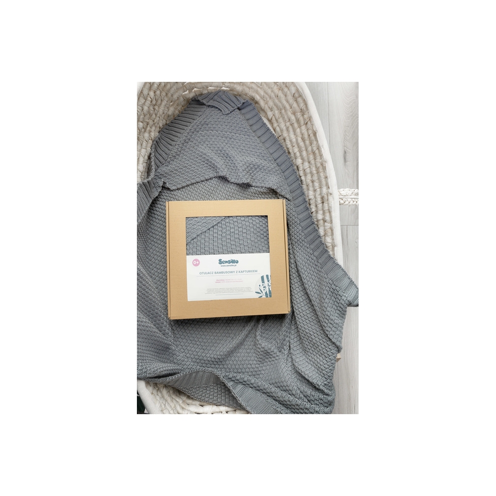OTULACZ Z KAPTURKIEM 100% BAMBOO GIFT GRAFITOWY