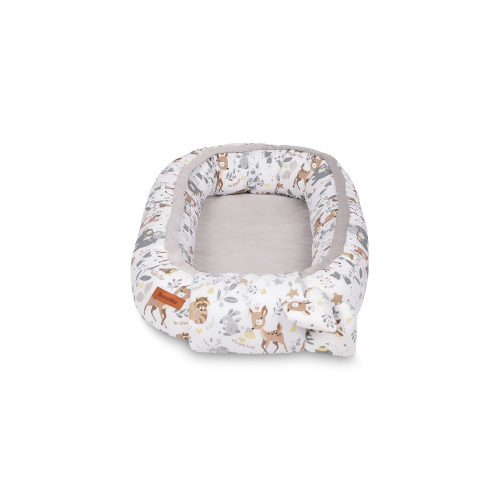 KOKON VELVET BIAŁY LEŚNA PRZYGODA 80x45 + PODUSZKA