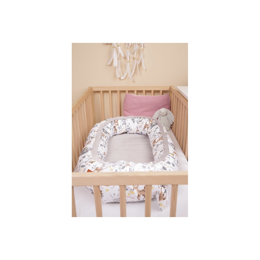 KOKON VELVET BIAŁY LEŚNA PRZYGODA 80x45 + PODUSZKA