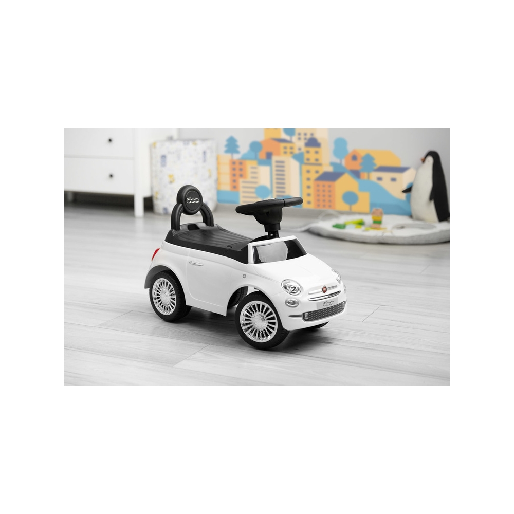 Paspiriama mašinėlė Toyz Fiat 500, White-Judėjimui, Paspiriamosios mašinėlės ir jų priedai, Paspiriamos mašinėlės-e-vaikas