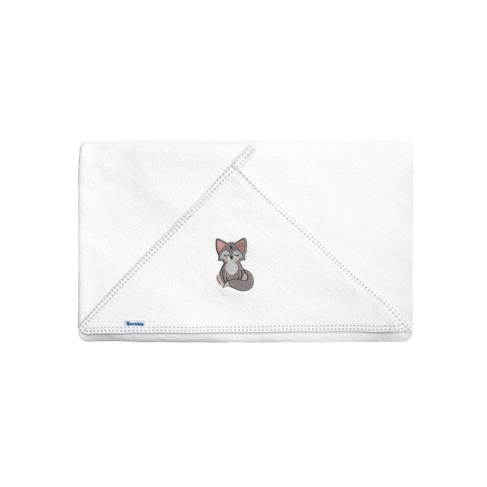 Rankšluostis Sensillo Wolf 100x100, baltas-Priežiūrai, Vonios tekstilė, Rankšluosčiai-e-vaikas