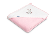 OKRYCIE KĄPIELOWE FROTTE 100X100 KRÓLICZEK RÓŻOWY