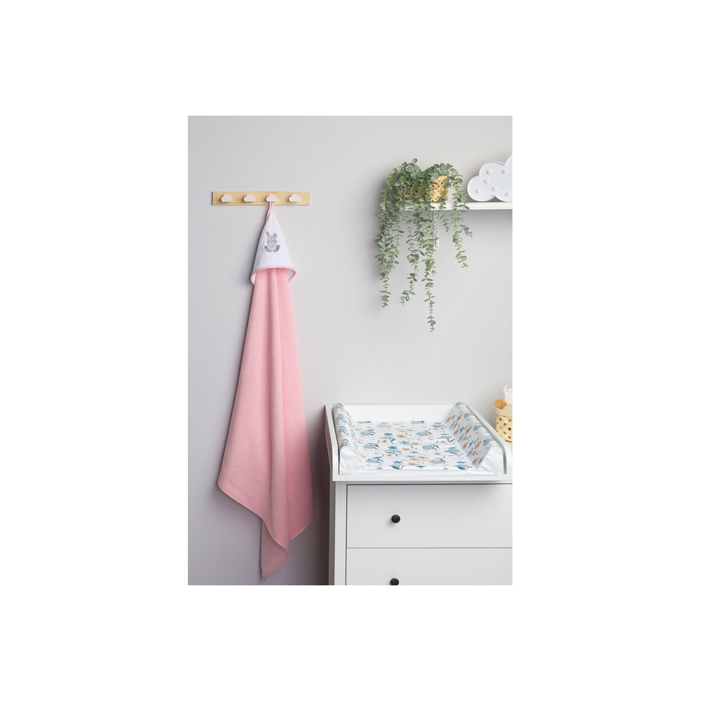 OKRYCIE KĄPIELOWE FROTTE 100X100 KRÓLICZEK RÓŻOWY