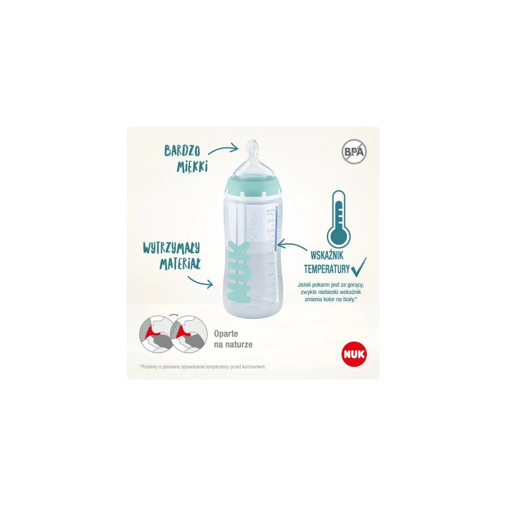 407430 BUTELIUKAS 300ML A/CAP+ TEMPERATŪROS INDIKATORIUS 0-6 526286, 741148-Maitinimui, Buteliukai ir žindukai-e-vaikas