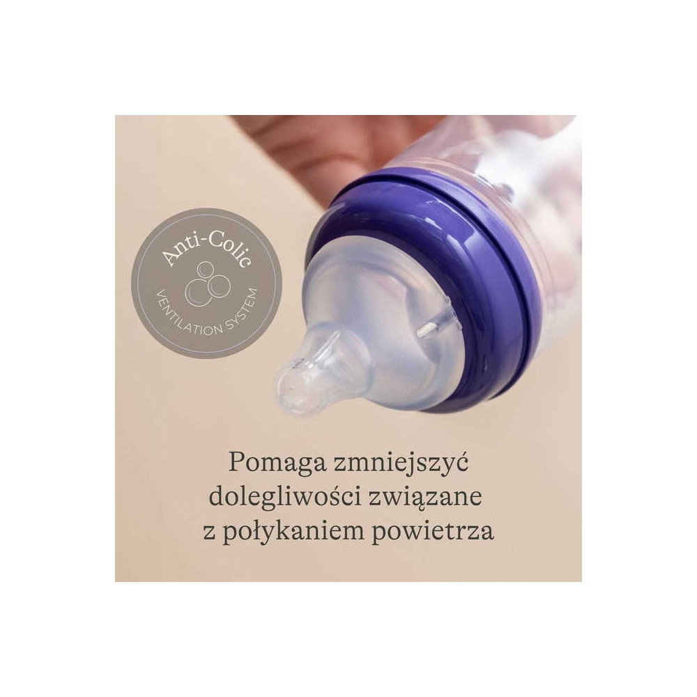3117 FB STIKLINIS BUTELIS 240ML + SM.NW-Maitinimui, Buteliukai ir žindukai-e-vaikas