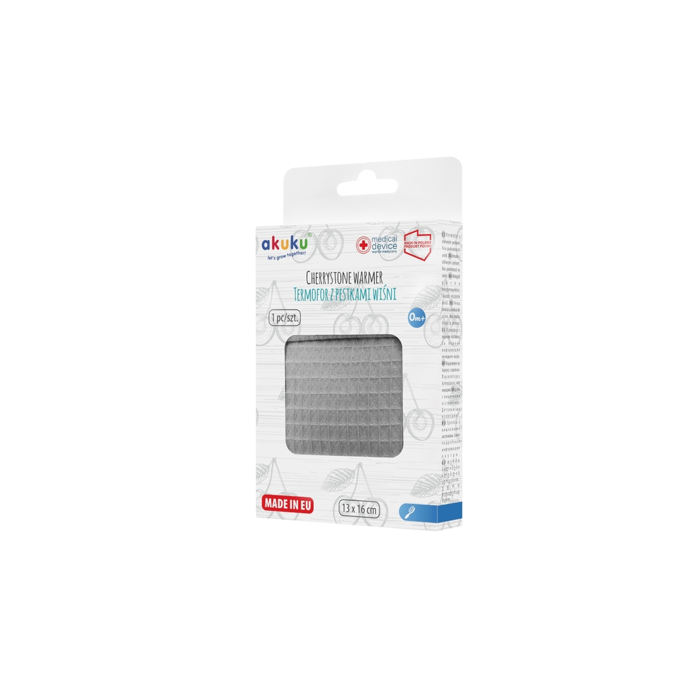 A0635 TERMOFOR PESTKI WIŚNI 13 X 16 CM SZARY
