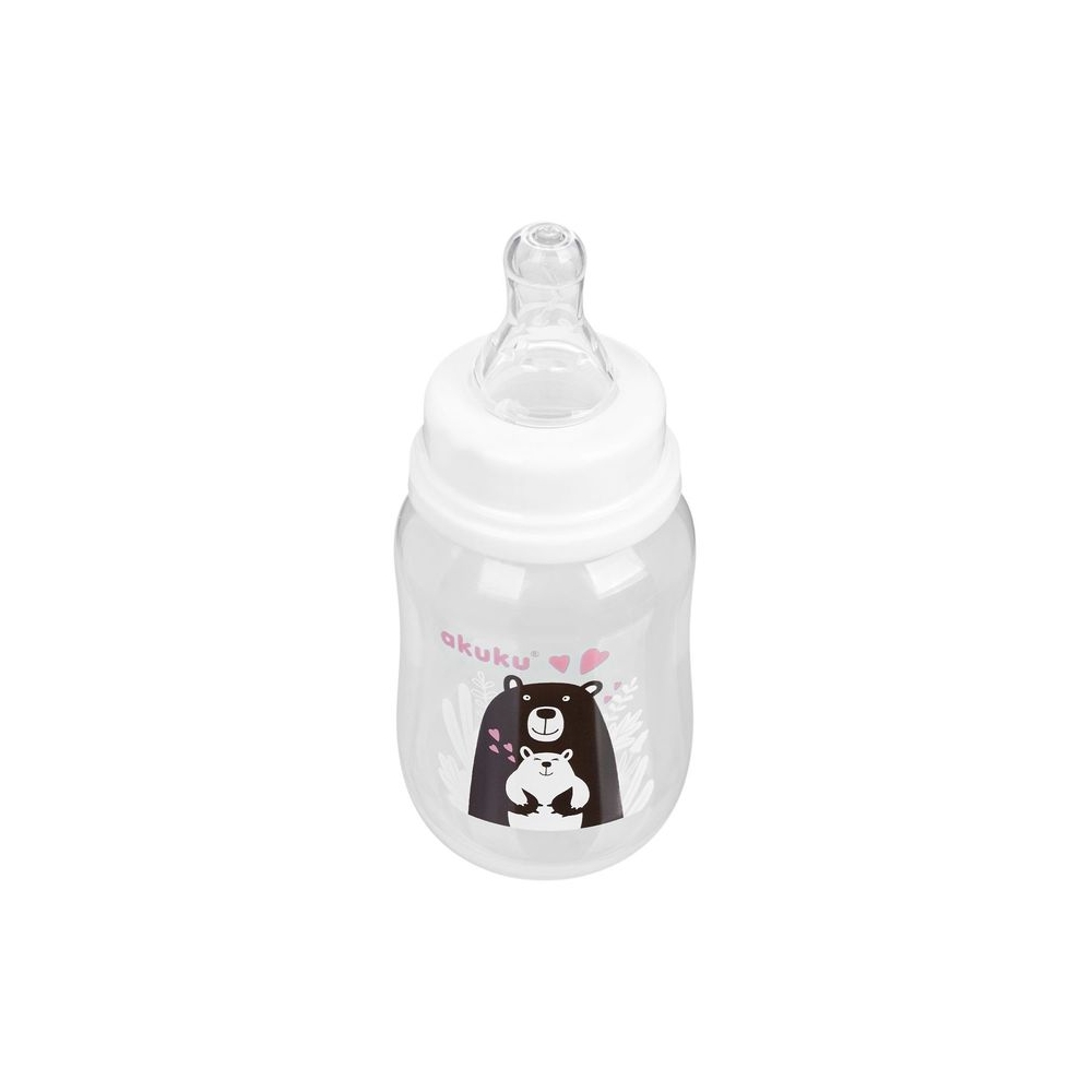 A0004 BUTELIUKAS 125ML MEŠKIUKAS BALTAS IR JUODAS-Maitinimui, Buteliukai ir žindukai-e-vaikas