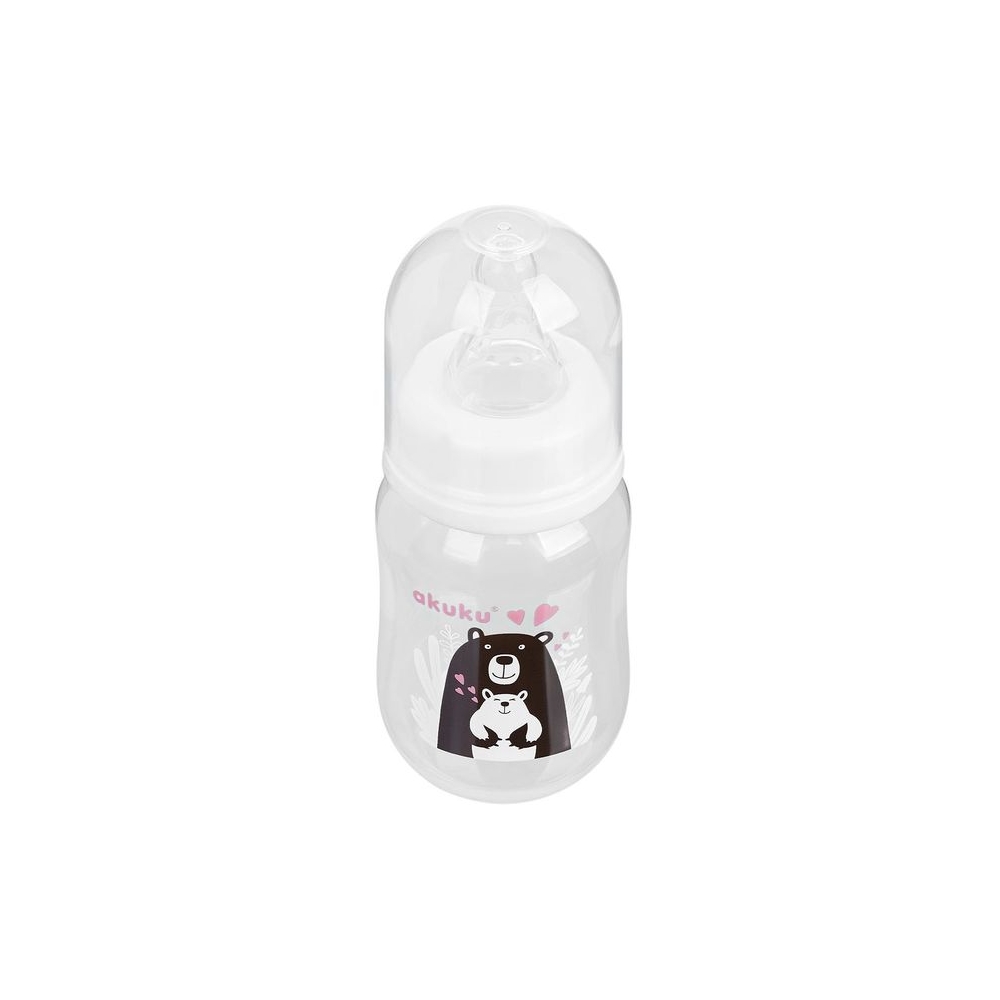A0004 BUTELIUKAS 125ML MEŠKIUKAS BALTAS IR JUODAS-Maitinimui, Buteliukai ir žindukai-e-vaikas