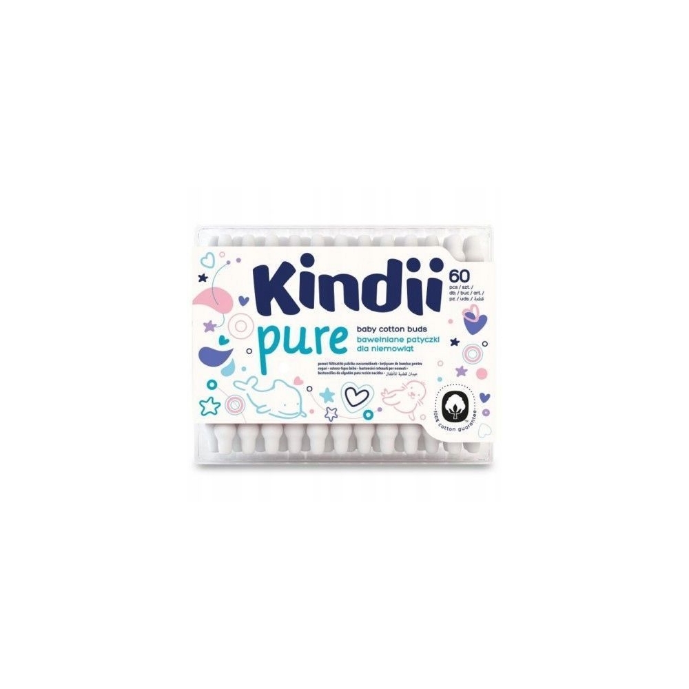 KINDII PAGALIUKAI PURE 60VNT 59034-Priežiūrai, Vonios higiena, Kosmetika ir higiena-e-vaikas