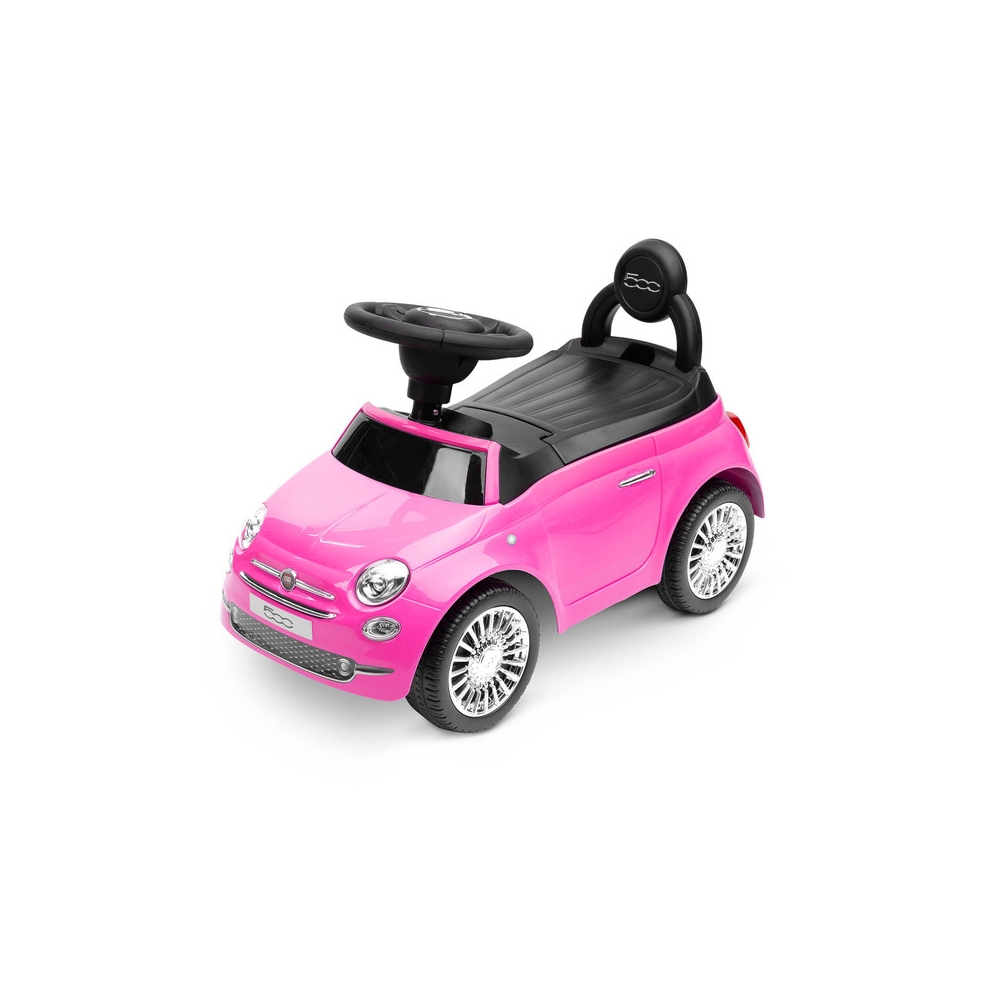 Paspiriama mašinėlė FIAT 500, rožinė-Judėjimui, Paspiriamosios mašinėlės ir jų priedai, Paspiriamos mašinėlės-e-vaikas