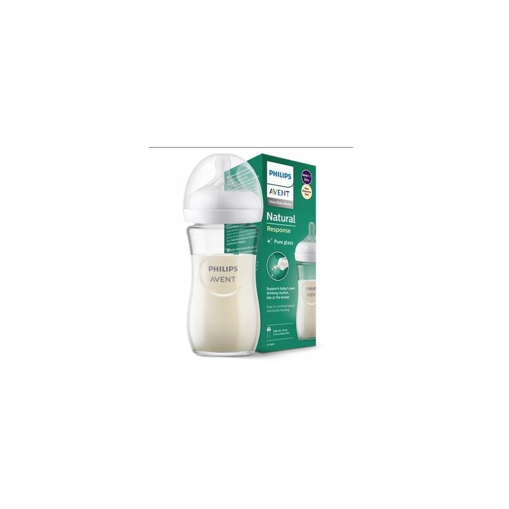SCY933/01 STIKLINIS BUTELIS REAGUOJA NATŪRALIAI 240ML-Maitinimui, Buteliukai ir žindukai-e-vaikas
