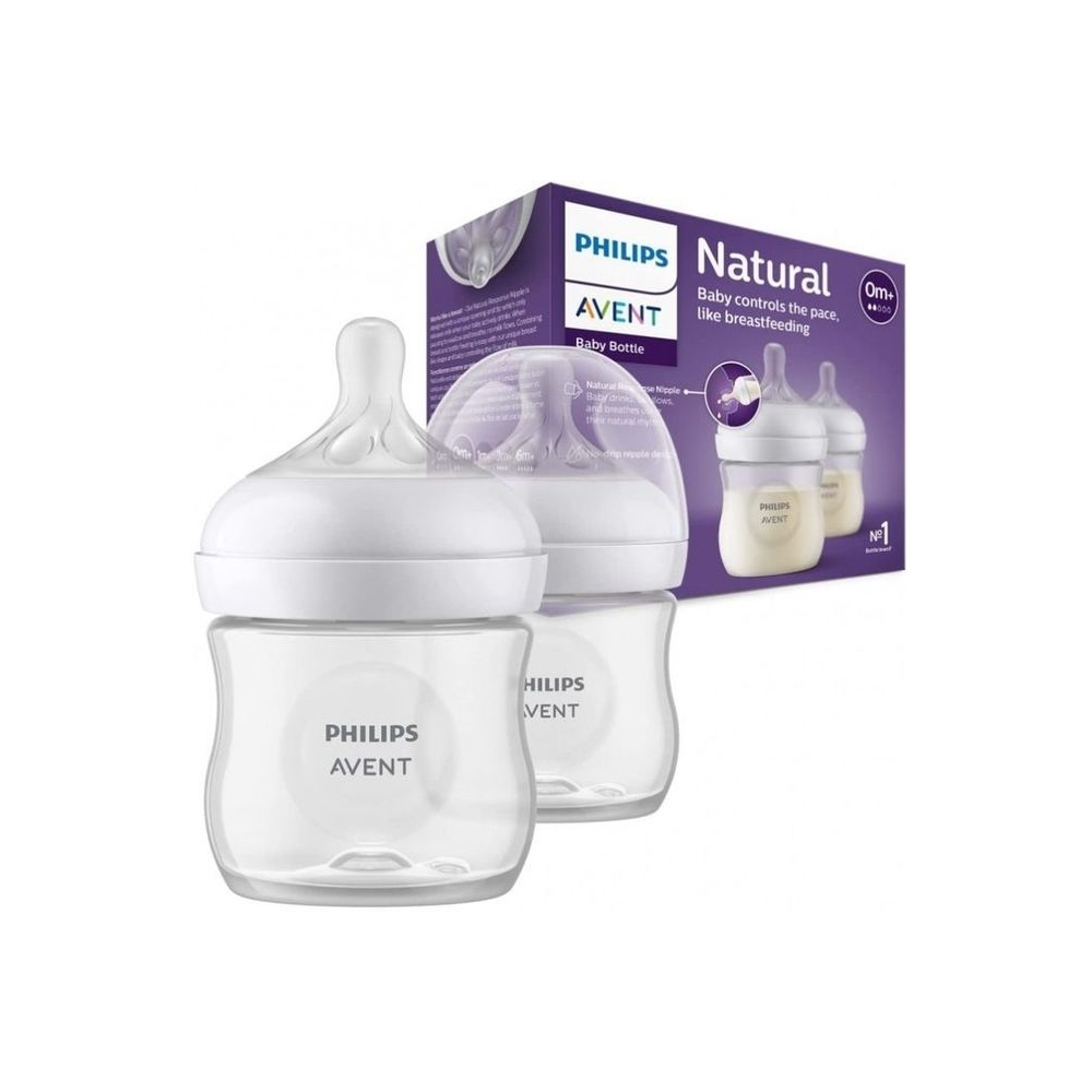 SCY900/02 REAGUOJANTIS NATŪRALUS BUTELIUKAS 2X125ML-Maitinimui, Buteliukai ir žindukai-e-vaikas