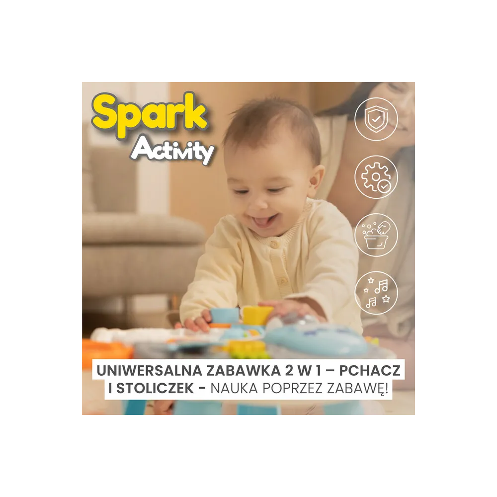 2-IN-1 STUMDUKAS "SPARK" ROŽINĖS SPALVOS-Judėjimui, Stumdukai-e-vaikas