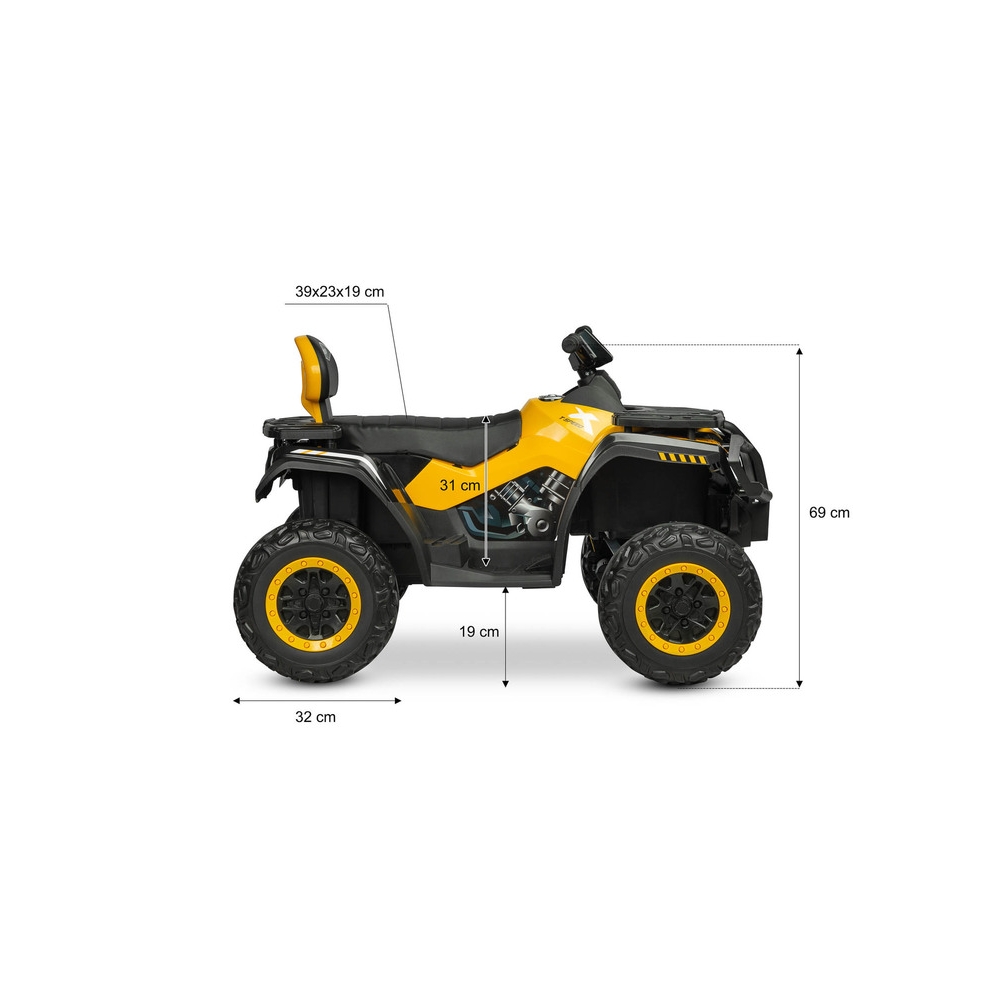 Elektrinis keturratis Toyz Rush, Yellow-Elektromobiliai vaikams, Keturračiai ir bagiai-e-vaikas