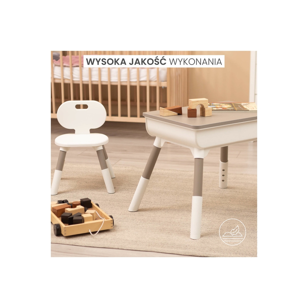 Vaikiškas stalas su kėde LARA Grey-Vaiko kambariui, Staliukai ir kėdės-e-vaikas