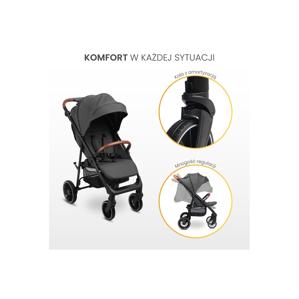 Sportinis vežimėlis Caretero ELMA, Dark Grey-Vaikiški vežimėliai, Sportiniai vežimėliai-e-vaikas