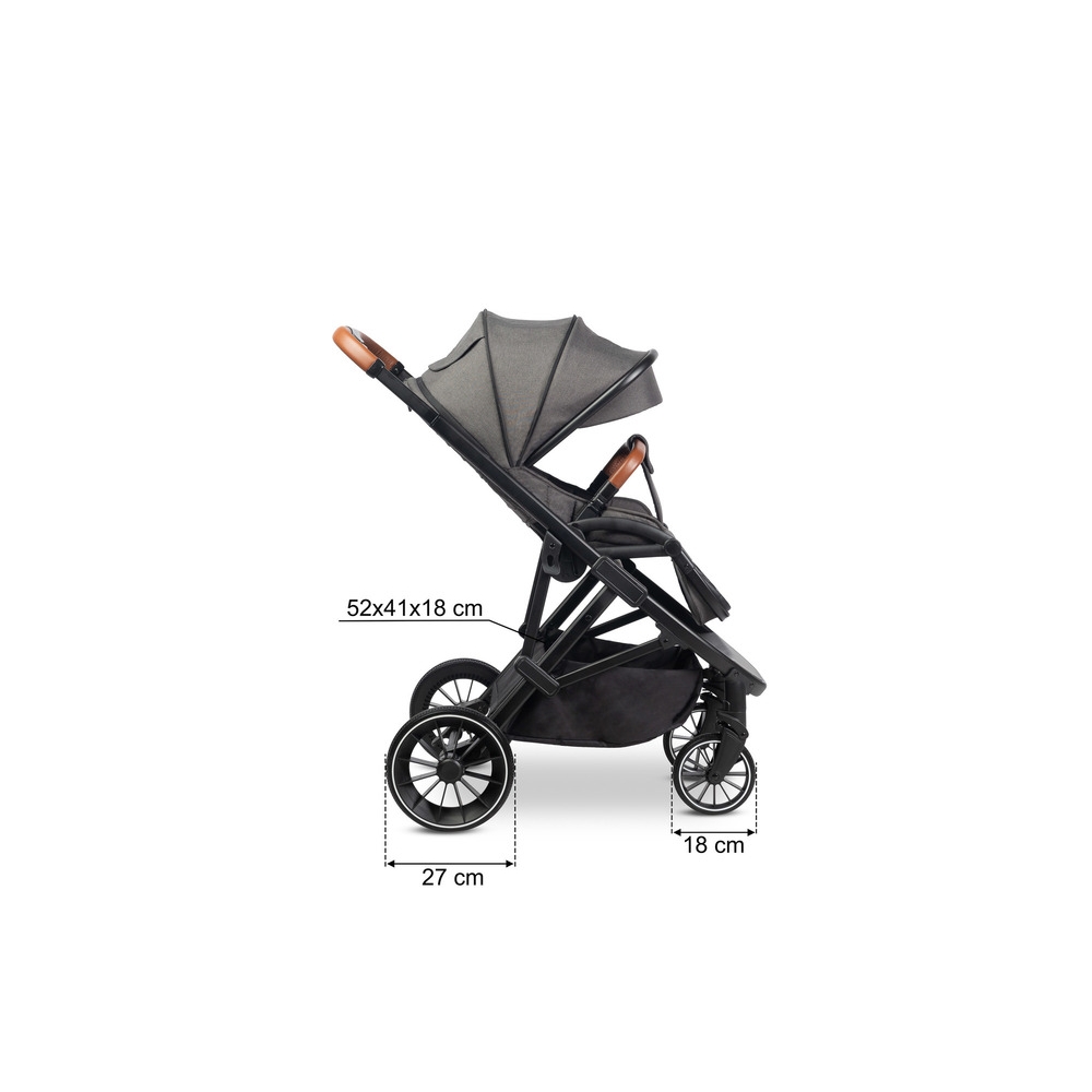 WÓZEK SPACEROWY RATIO DARK GREY
