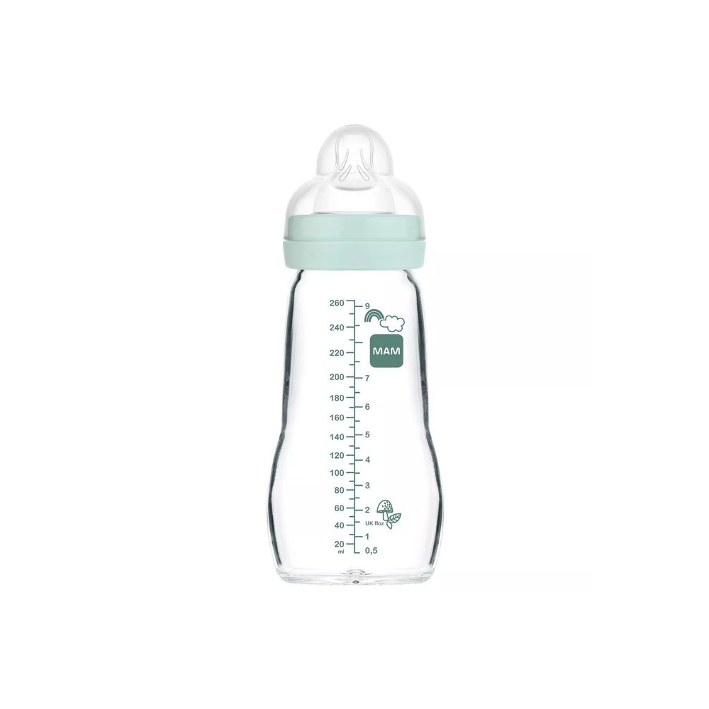 Stiklinis buteliukas MAM Feel Good 1247 260ML FOREST BOY-Maitinimui, Buteliukai ir žindukai-e-vaikas