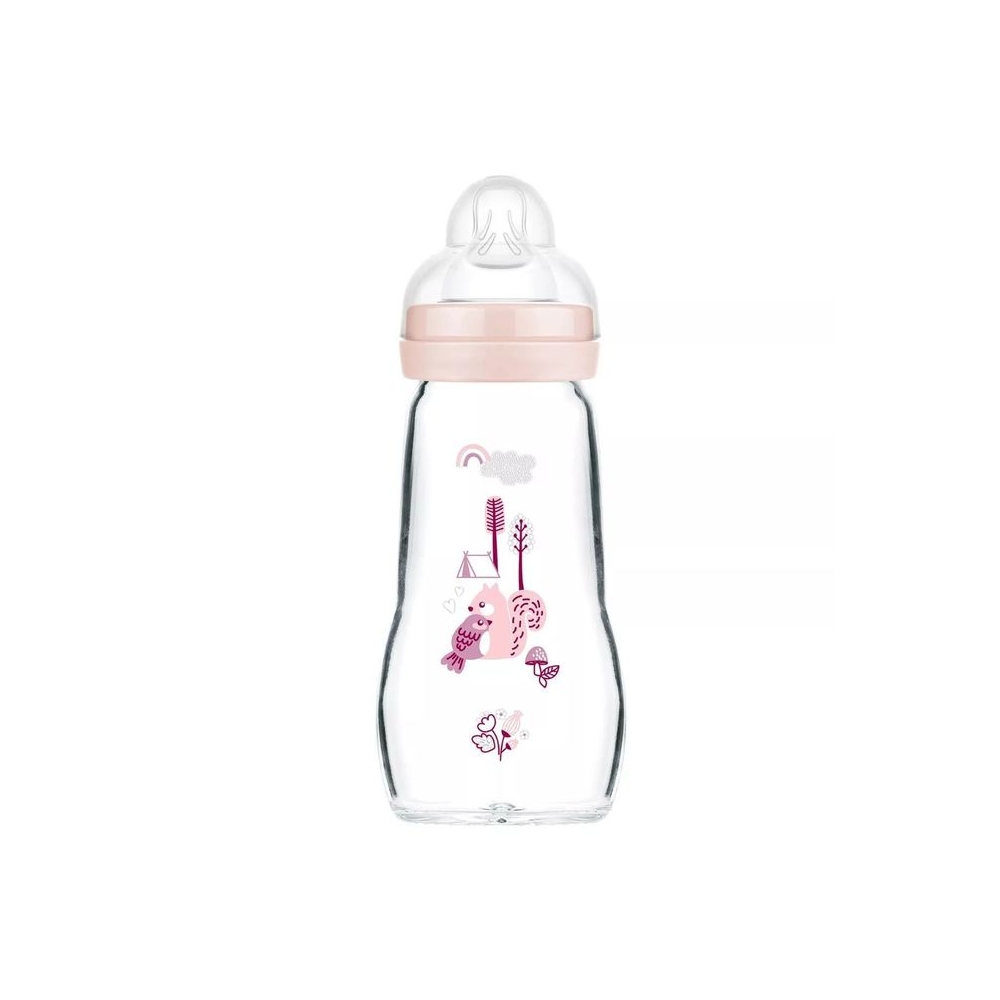 1254 STIKLINIS BUTELIUKAS 260ML FEEL GOOD FOREST GIRL-Maitinimui, Buteliukai ir žindukai-e-vaikas