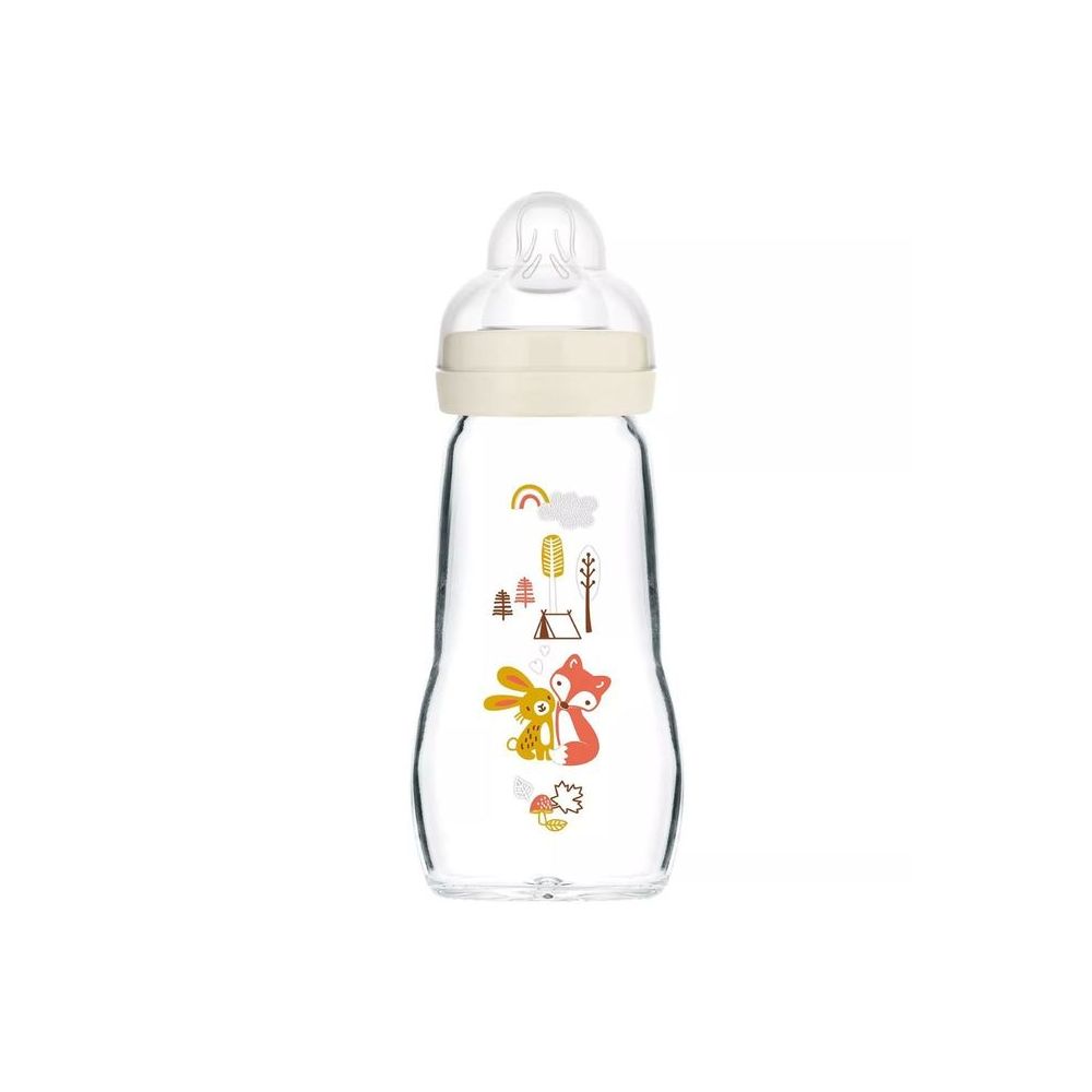 1261 STIKLINIS BUTELIS 260ML FEEL GOOD FOREST UNIXES-Maitinimui, Buteliukai ir žindukai-e-vaikas