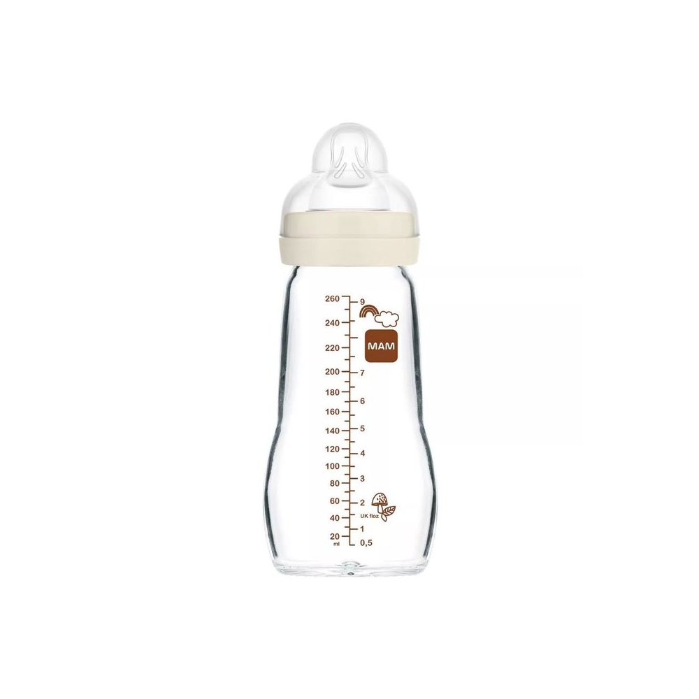1261 STIKLINIS BUTELIS 260ML FEEL GOOD FOREST UNIXES-Maitinimui, Buteliukai ir žindukai-e-vaikas