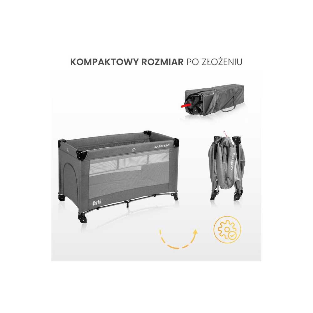 ŁÓŻECZKO TURYSTYCZNE ESTI Z OPUSZCZANYM BOKIEM BLACK
