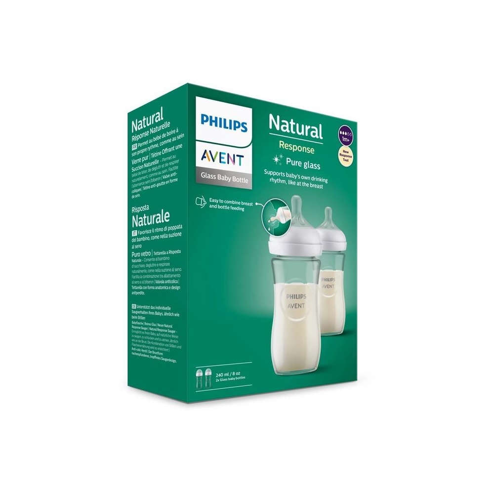 SCY933/02 BUTELKA SZKLANA RESPONSYWNA NATURAL 2x240ml