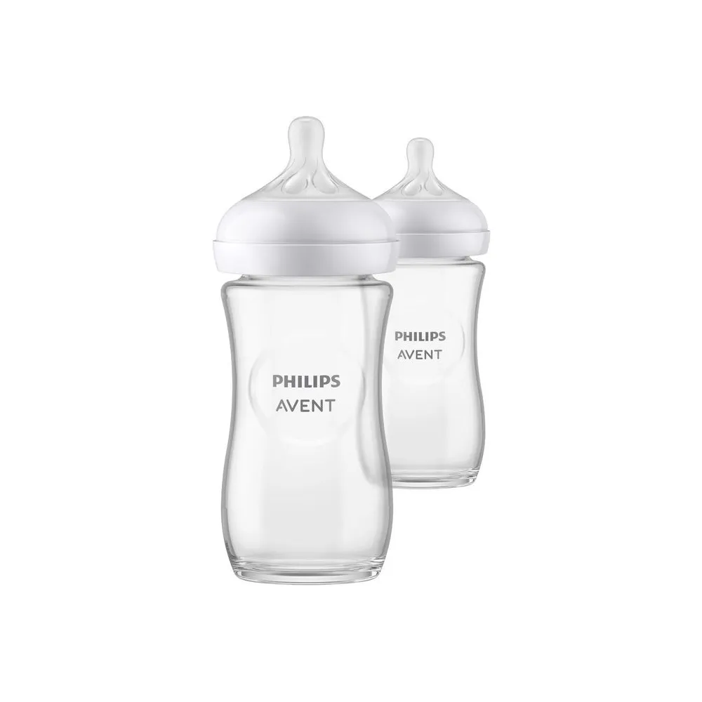 SCY933/02 RESPONSIVE NATURAL GLASS BOTTLE 2x240ml-Maitinimui, Buteliukai ir žindukai-e-vaikas
