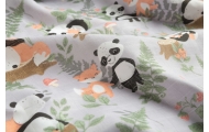 OTULACZ MUŚLINOWY PANDA I LIS 120X120 CM