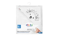 Rankšluostis su gobtuvu Akuku Hedgehog 100x100, baltas A0661-Priežiūrai, Vonios tekstilė, Rankšluosčiai-e-vaikas