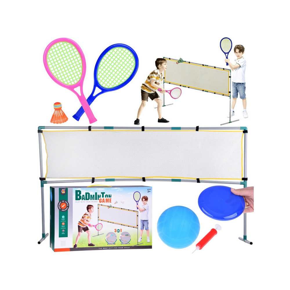 3in1 sporto rinkinys - Tinklinio tinklas, badmintono kamuolys, diskas SP0772-Žaislai, Lauko žaislai, Lauko žaidimai ir sporto pr