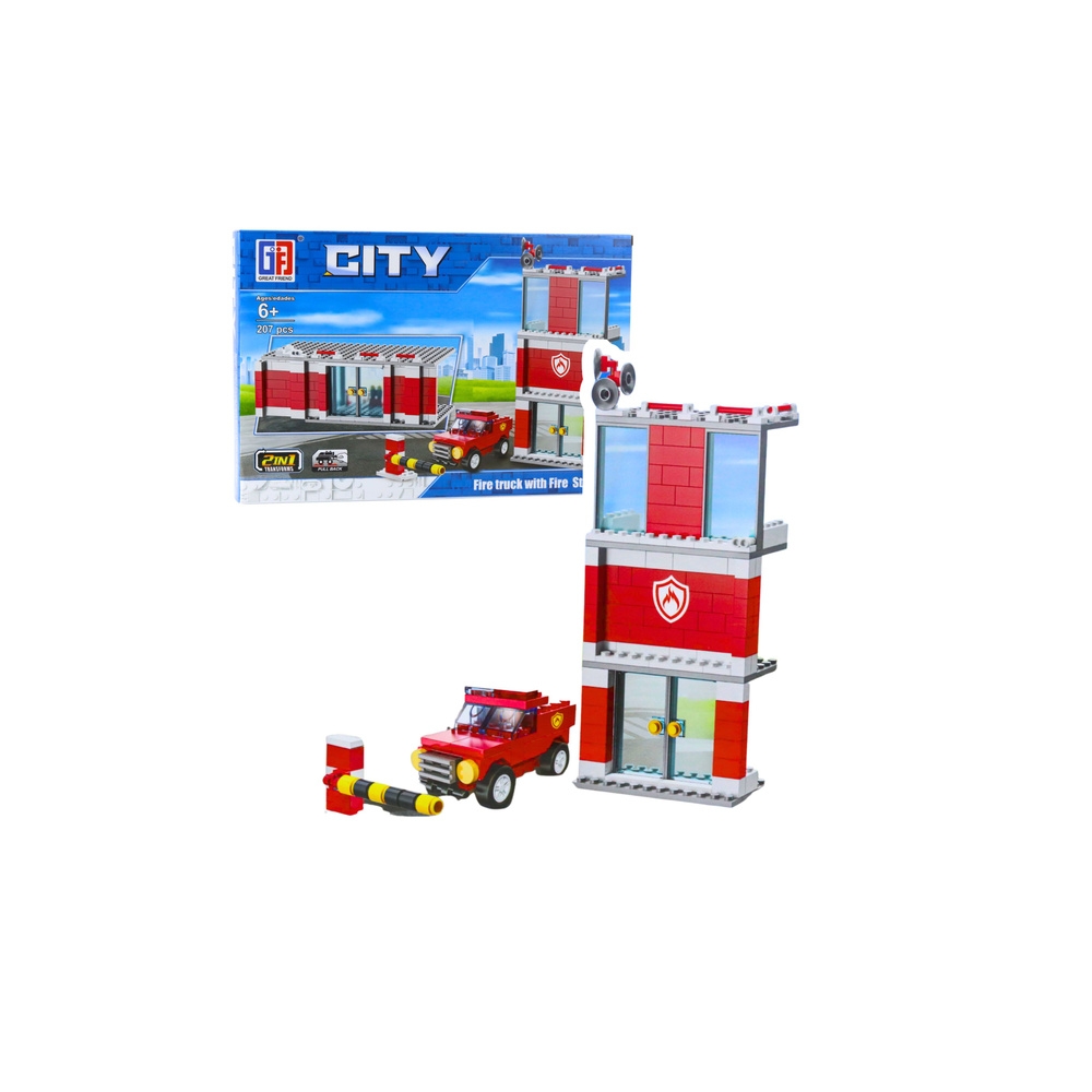 Konstruktorius Gaisrinės garažo bazė, 203–210 el.-Žaislai, Konstruktoriai, Lego, statybiniai blokai-e-vaikas
