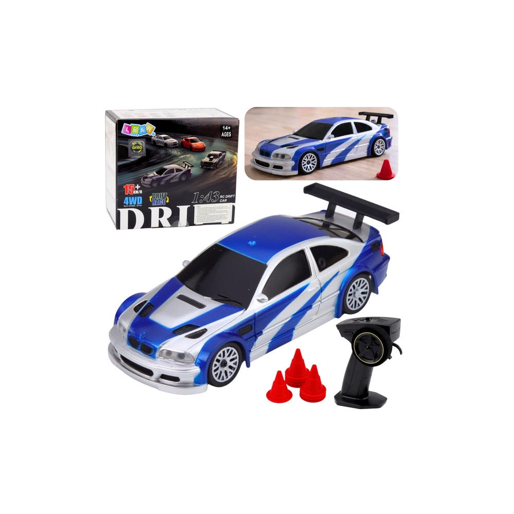Sportinis driftavimo automobilis E46 su nuotolinio valdymo pultu, 15 km/h, 1:43-Žaislai, Auto ir transporto žaislai, Valdomos ra