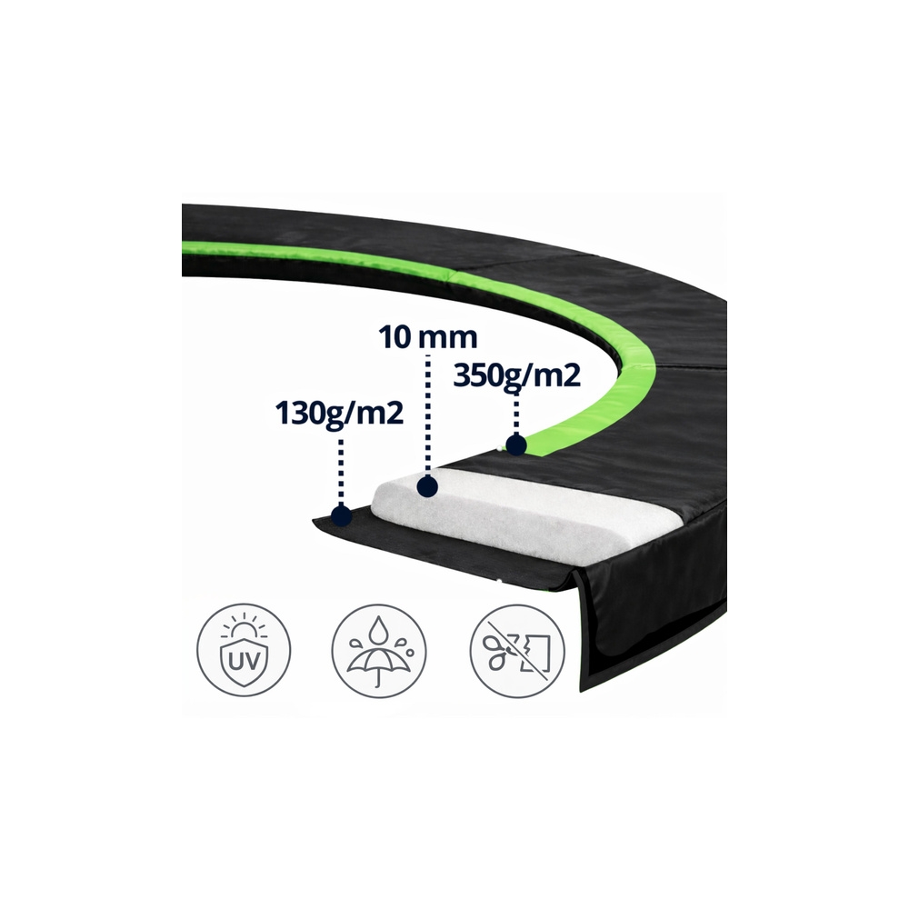 Osłona Sprężyn Do Trampoliny LEAN SPRING PAD Czarna 360-376 CM 12FT
