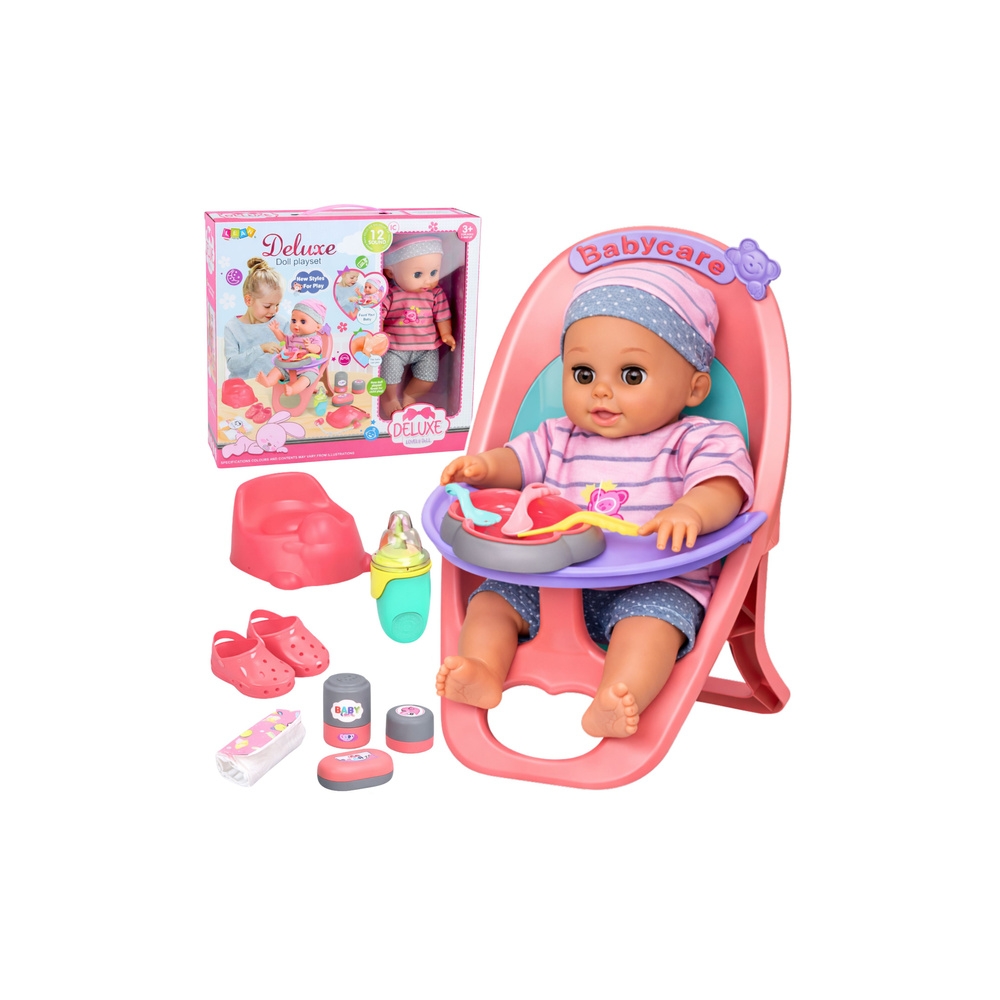 Lalka Bobas Siusiająca Gaworzy Płacze Mówi 12 Dźwięków Akcesoria Krzesełko
